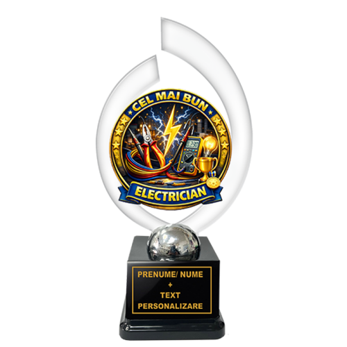 Trofeu „Cel Mai Bun Electrician” – Cadou Personalizat