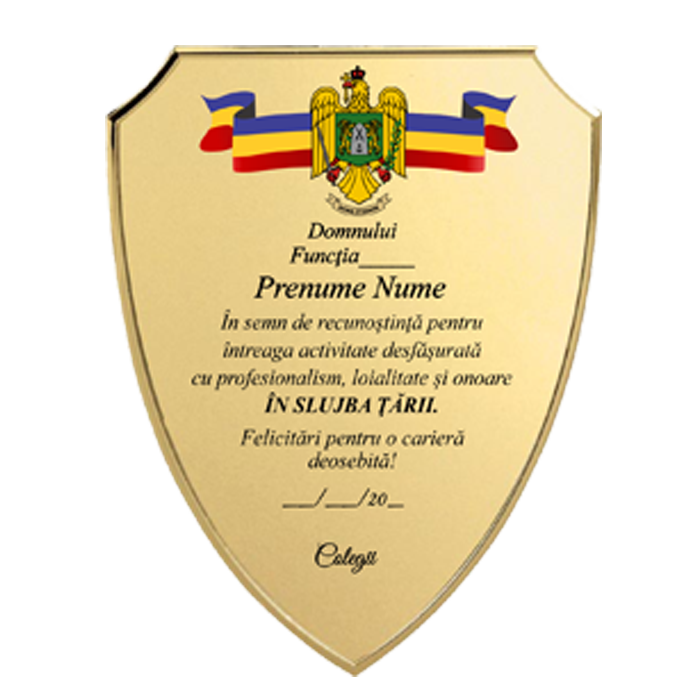 Politist / Jandarm - Placheta Scut Pensionare