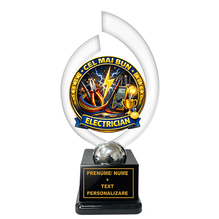 Trofeu „Cel Mai Bun Electrician” – Cadou Personalizat