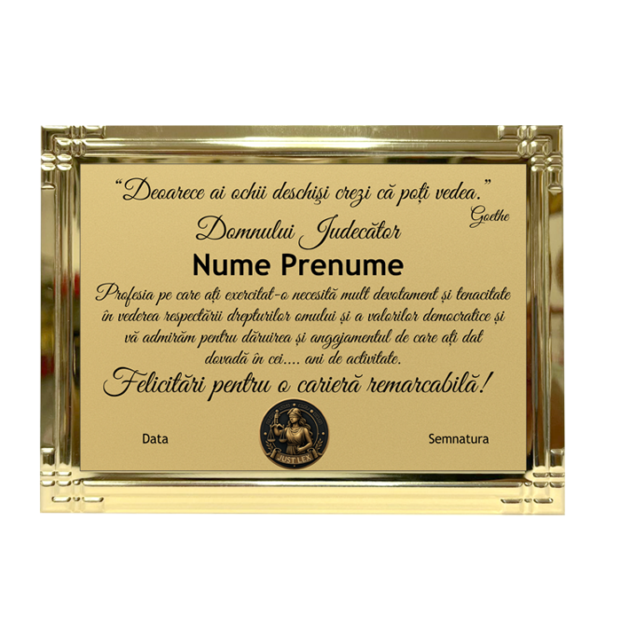  Judecator - Placheta Pensionare Cutie Plus