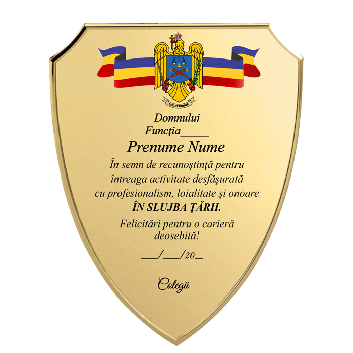 Politist / Jandarm - Placheta Scut Pensionare