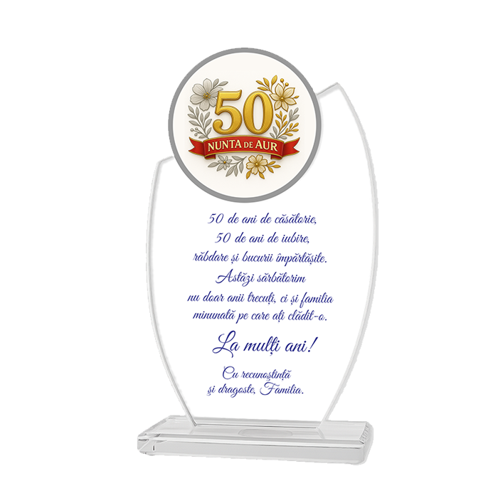 Trofeu Sticla - "Nunta de Aur" M4